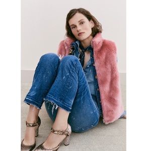 J. Crew Faux Fur Vest - size small